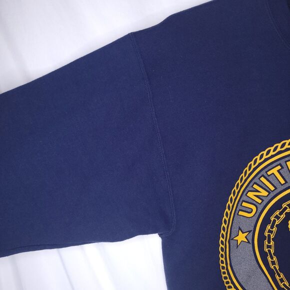 Vintage United States Navy Sweatshirt Mens Medium Navy Fleece - Picture 4 of 12